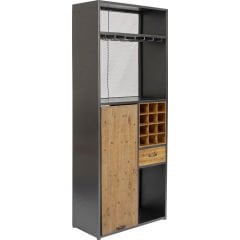 Vinoteca Masif Ahşap Mumlu Bar Dolabı