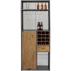 Vinoteca Masif Ahşap Mumlu Bar Dolabı