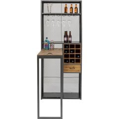 Vinoteca Masif Ahşap Mumlu Bar Dolabı