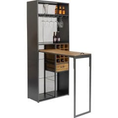 Vinoteca Masif Ahşap Mumlu Bar Dolabı