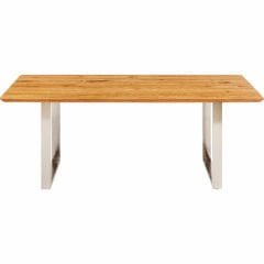Symphony Oak Chrome Masif Yemek Masası 160x80 cm