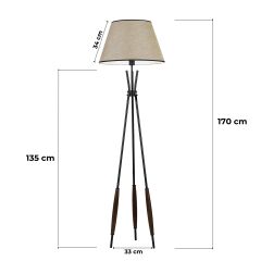 Verona Bej Başlıklı Metal Lambader