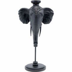 Holder Fil Kafası Siyah Polyester Mumluk