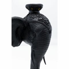 Holder Fil Kafası Siyah Polyester Mumluk