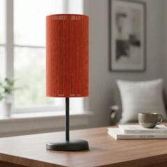 Sunna Gri Gövde Kiremit Başlık Dekoratif Abajur