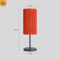 Sunna Gri Gövde Kiremit Başlık Dekoratif Abajur