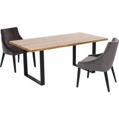 Jackie Oak Black Masif Yemek Masası 160x80 cm