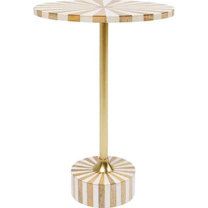 Side Table Domero Cirque Gold White Yan Sehpa