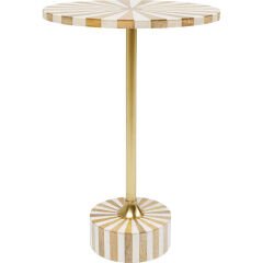 Side Table Domero Cirque Gold White Yan Sehpa