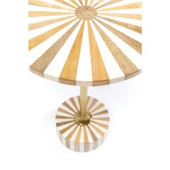 Side Table Domero Cirque Gold White Yan Sehpa
