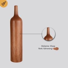 Dora Kahverengi Ahşap Dekoratif Vazo
