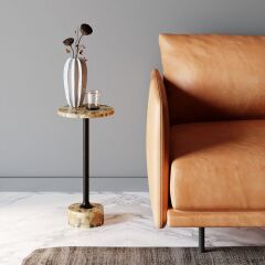 Side Table Domero Mosaic Grey Sehpa