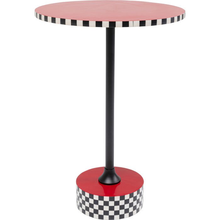 Domero Checkers Red MDF Yan Sehpa