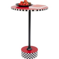 Domero Checkers Red MDF Yan Sehpa