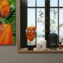 Face Orange Poliresin Dekoratif Obje