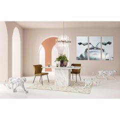 Leopard Marble Fiberglas Dekoratif Obje
