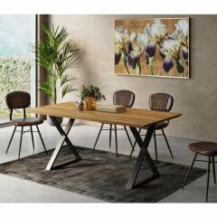 Table Jackie Oak Cross Black Yemek Masası