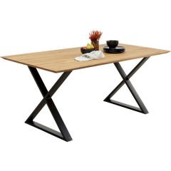 Table Symphony Oak Cross Black Yemek Masası