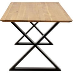 Table Symphony Oak Cross Black Yemek Masası