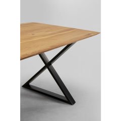 Table Symphony Oak Cross Black Yemek Masası