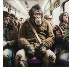 Glass Picture Monkey Subway 60x60cm