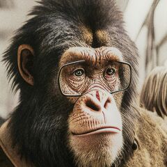 Glass Picture Monkey Subway 60x60cm