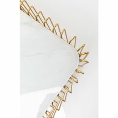 Coffee Table Wire Glass Marble White Orta Sehpa