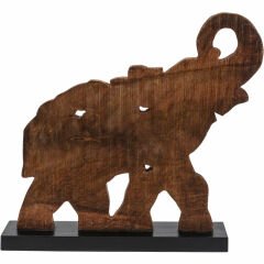Frame Happy Elephant Ahşap Dekoratif Obje