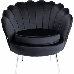 Armchair Water Lily Chrome Black Berjer