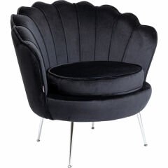 Armchair Water Lily Chrome Black Berjer