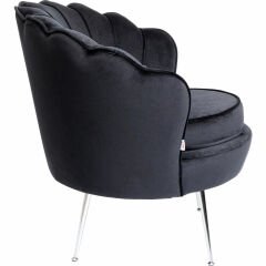 Armchair Water Lily Chrome Black Berjer