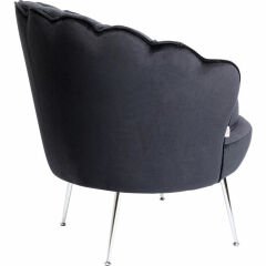 Armchair Water Lily Chrome Black Berjer