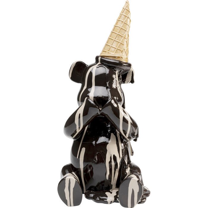 Deco Figurine Sitting Gelato Bear Black 37cm