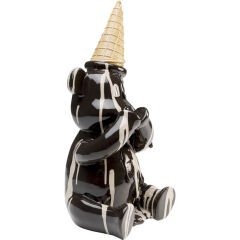 Deco Figurine Sitting Gelato Bear Black 37cm