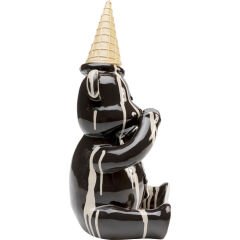 Deco Figurine Sitting Gelato Bear Black 37cm