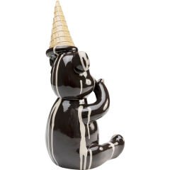 Deco Figurine Sitting Gelato Bear Black 37cm