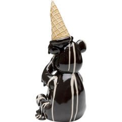Deco Figurine Sitting Gelato Bear Black 37cm