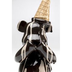 Deco Figurine Sitting Gelato Bear Black 37cm