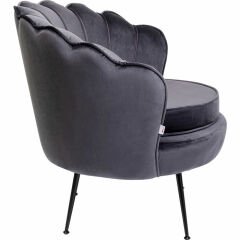 Armchair Water Lily Black Grey Berjer