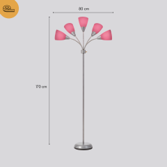 Colarato Pembe Oynar Başlık Gri Gövde Dekoratif Lambader