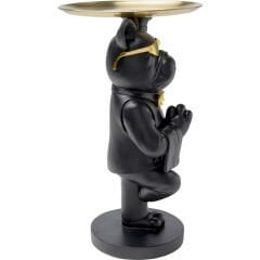Side Table Cool Bulldog Tray Black Yan Sehpa