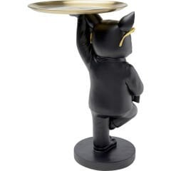 Side Table Cool Bulldog Tray Black Yan Sehpa
