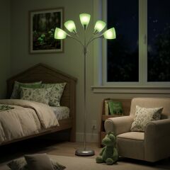 Colarato Yeşil Oynar Başlık Gri Gövde Dekoratif Lambader