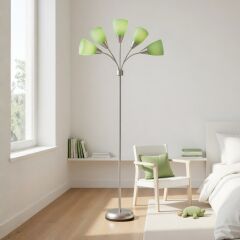 Colarato Yeşil Oynar Başlık Gri Gövde Dekoratif Lambader