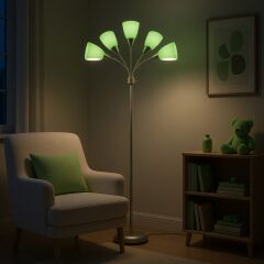 Colarato Yeşil Oynar Başlık Gri Gövde Dekoratif Lambader