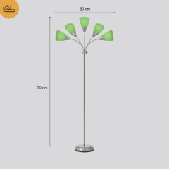 Colarato Yeşil Oynar Başlık Gri Gövde Dekoratif Lambader