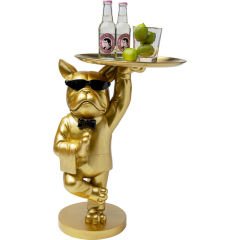 Side Table Cool Bulldog Tray Gold Yan Sehpa