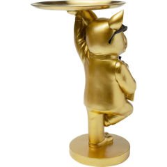 Side Table Cool Bulldog Tray Gold Yan Sehpa