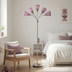 Colarato Mor Oynar Başlık Gri Gövde Dekoratif Lambader