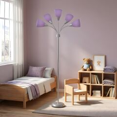 Colarato Mor Oynar Başlık Gri Gövde Dekoratif Lambader